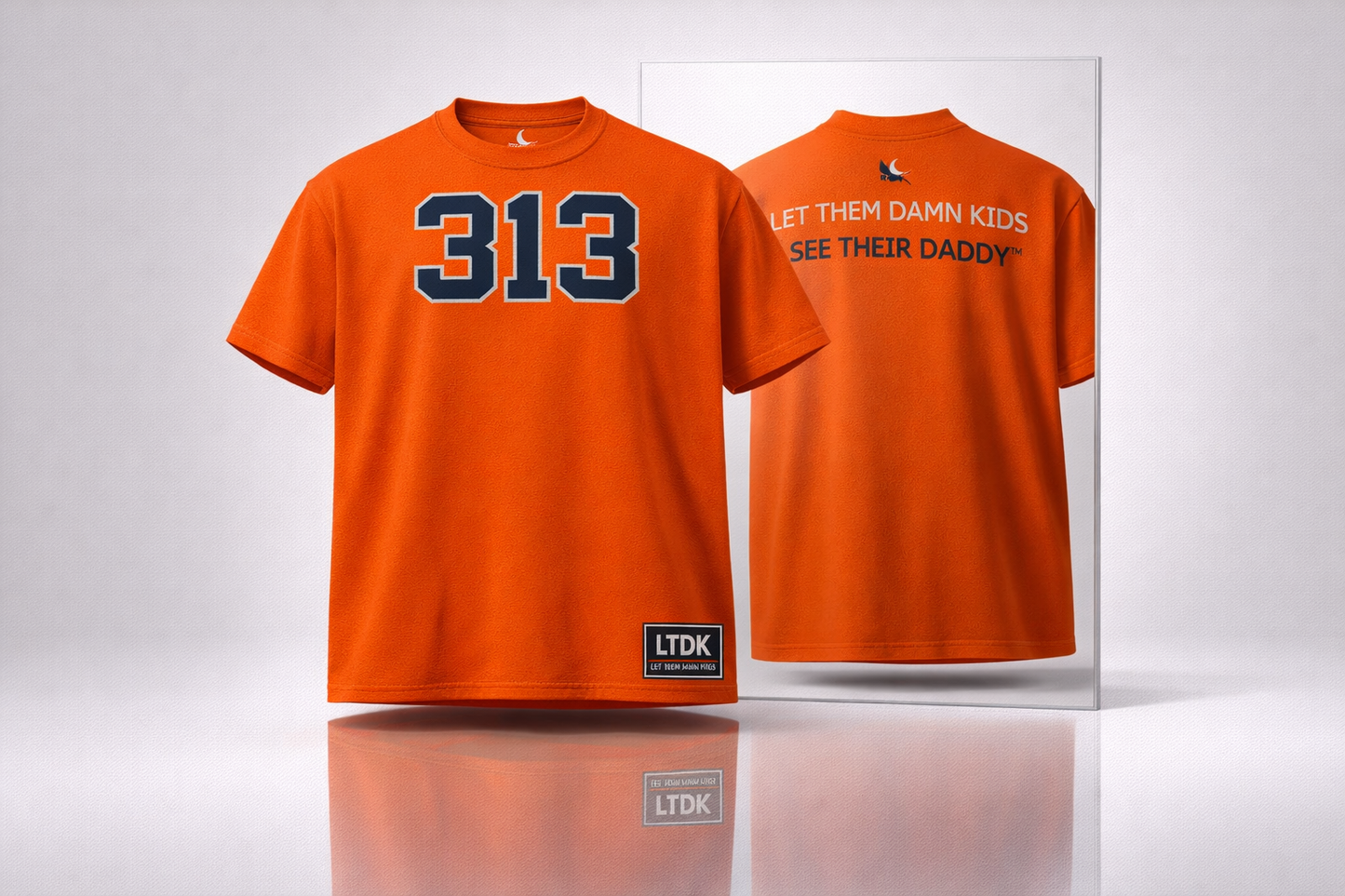 LTDK City Statement Tee — Orange/Navy