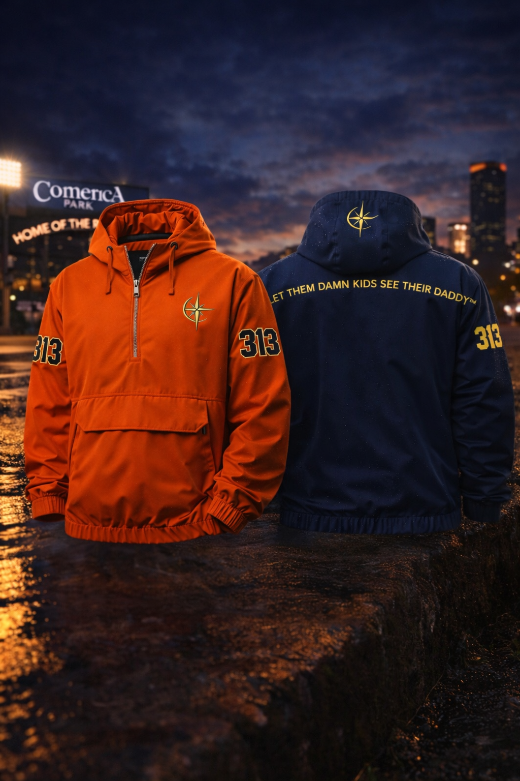 LTDK North Star Wind Jacket — Orange/Navy