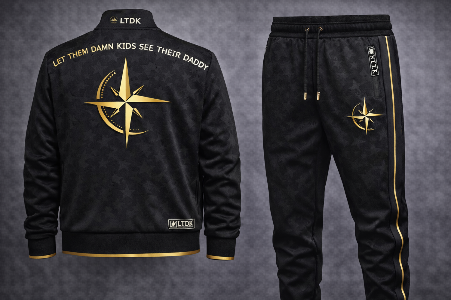 LTDK North Star Jogger Set — Black & Gold