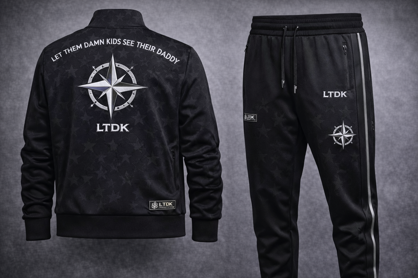 LTDK Premium Jogger Set — Black & Silver